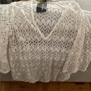 Chico's White Lace V-Neck Top